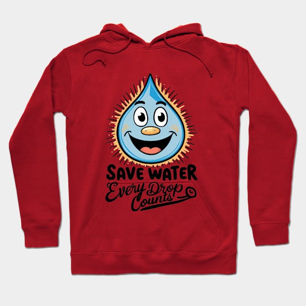 Every Drop Counts: Save Water Tee Hoodie by UrbanBlend